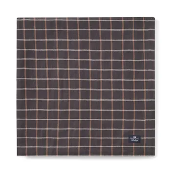 Nappe Checked Cotton Linen 150x250 cm - Dark gray-beige - Lexington
