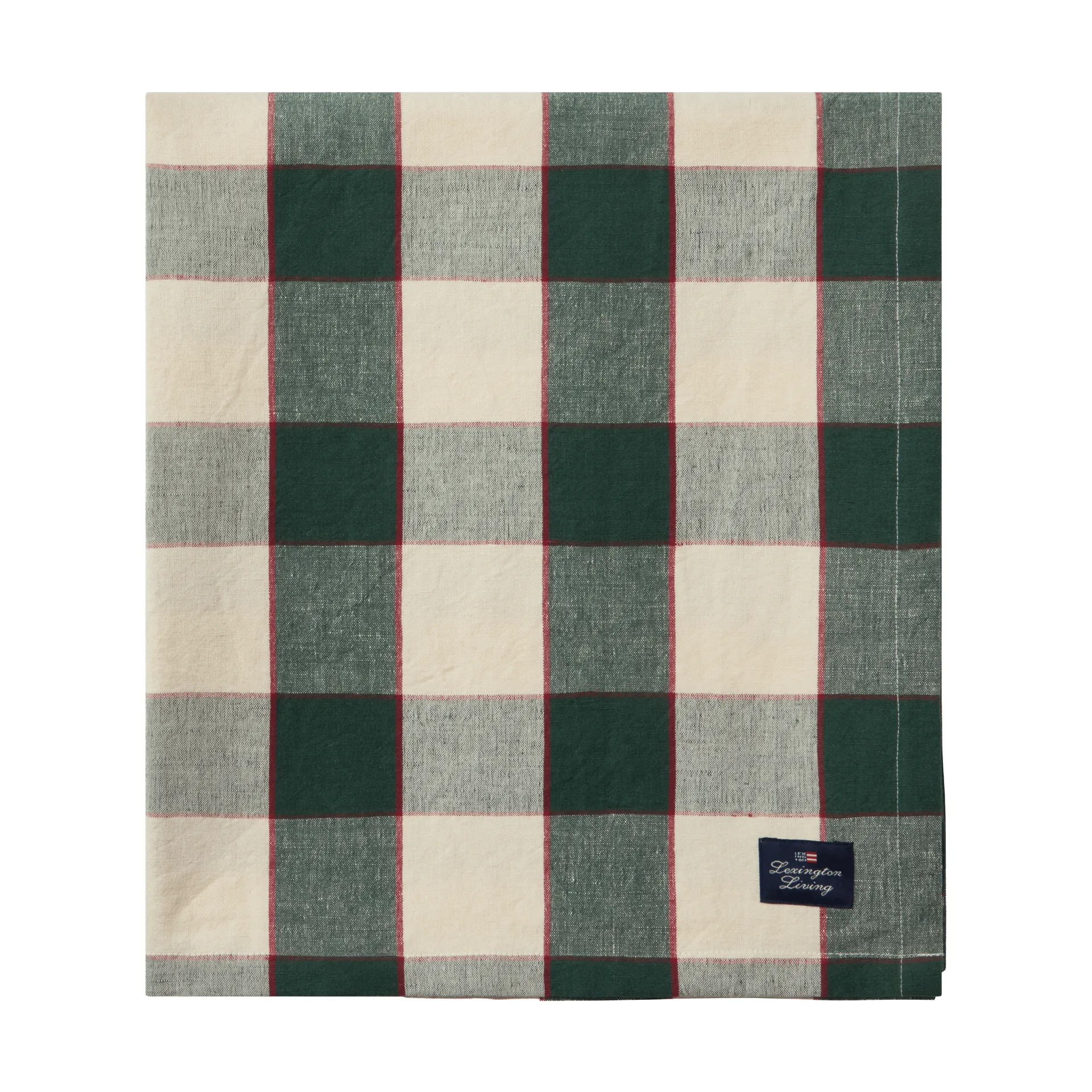 Lexington Nappe Checked Cotton Linen 150x250 cm Green-light beige-red Lexington Nappe Checked Cotton Linen 150x250 cm Green-light beige-red
