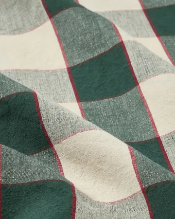 Nappe Checked Cotton Linen 150x250 cm - Green-light beige-red - Lexington