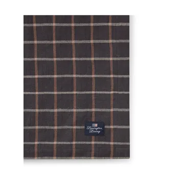 Nappe Checked Cotton Linen 150x350 cm - Dark gray-beige - Lexington