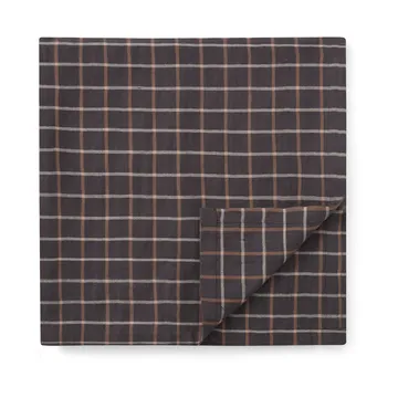 Nappe Checked Cotton Linen 150x350 cm - Dark gray-beige - Lexington