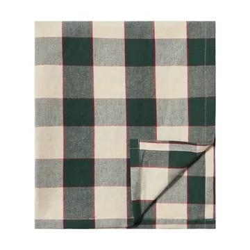 Nappe Checked Cotton Linen 150x350 cm - Green-light beige-red - Lexington