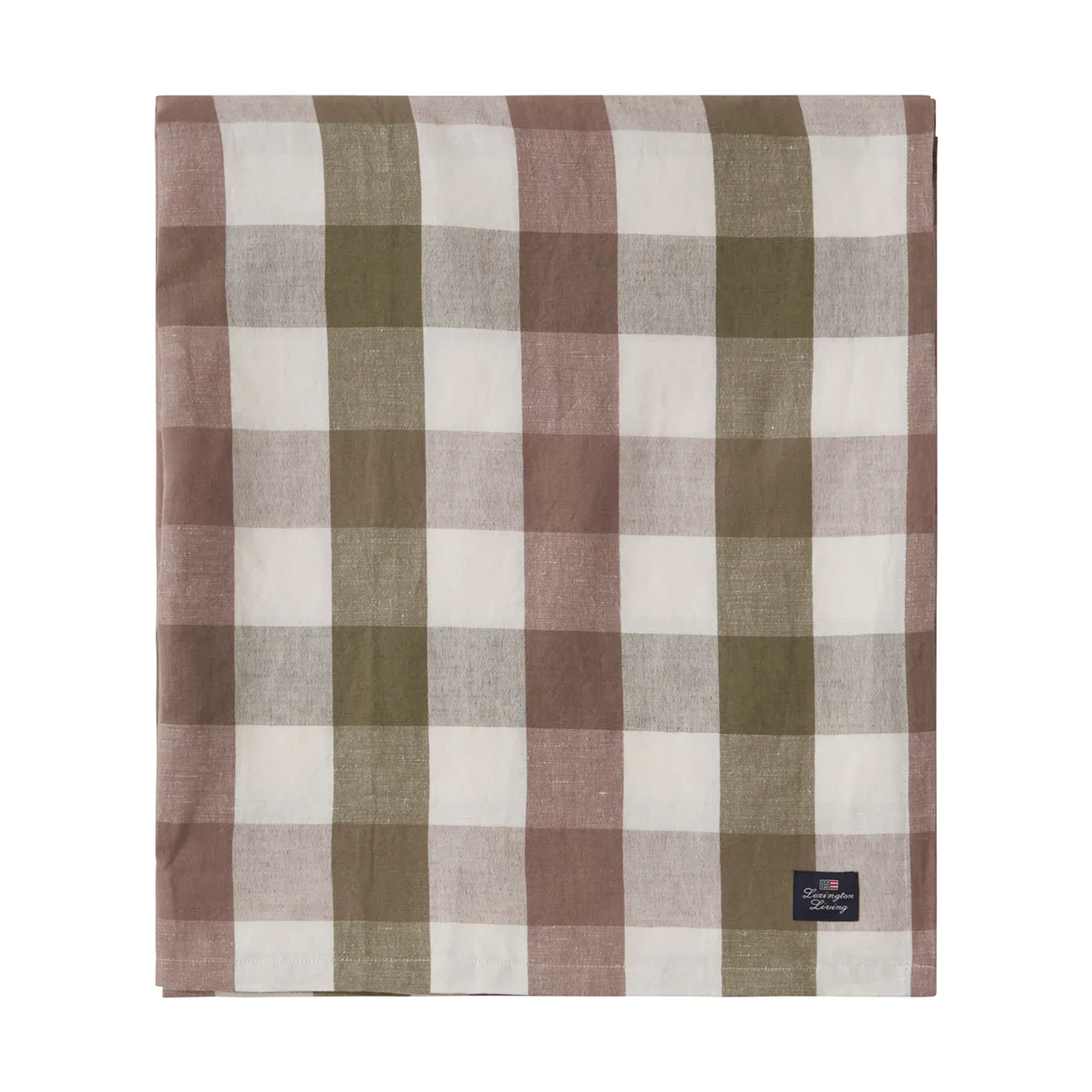 Nappe Checked Cotton Linen 180x180 cm, Olive Lexington