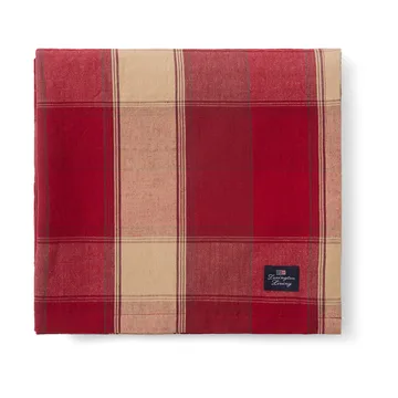 Nappe Checked linen-cotton 150x350 cm - Rouge-beige - Lexington