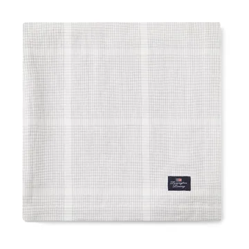 Nappe Pepita Check Cotton Linen 180x180 cm - White-light gray - Lexington