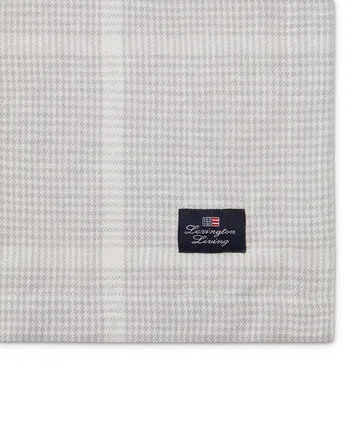 Nappe Pepita Check Cotton Linen 180x180 cm - White-light gray - Lexington
