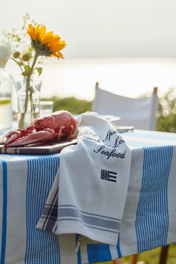 Nappe Striped Linen Cotton 150x250 cm - Bleu-blanc - Lexington