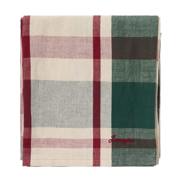 Nappe verte-rouge Checked lin/coton - 150x250 cm - Lexington