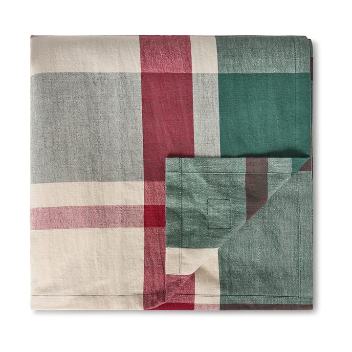 Nappe verte-rouge Checked lin/coton, 150x250 cm Lexington