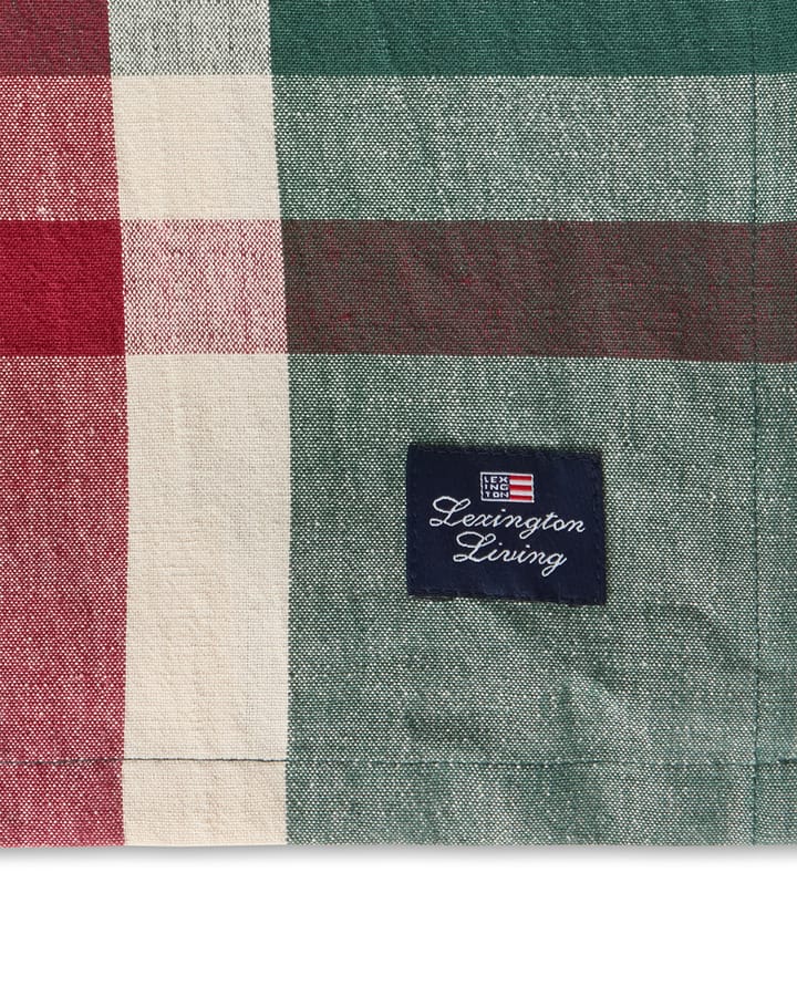 Nappe verte-rouge Checked lin/coton, 150x250 cm Lexington