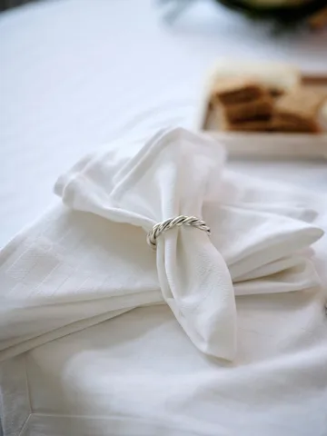 Nappe White jacquard cotton 150x250 cm - Blanc - Lexington