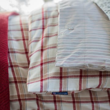 Oreiller Checked Cotton Flannel 50x60 cm - Beige-rouge - Lexington