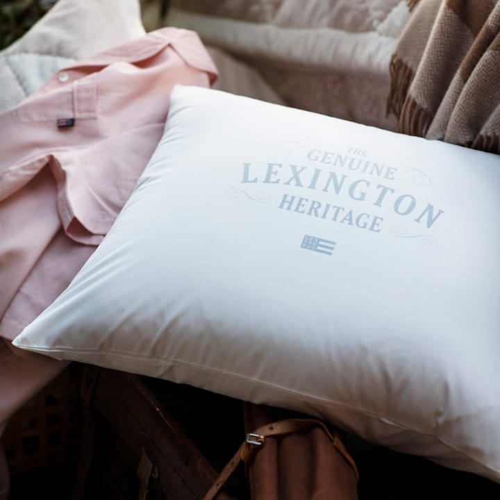 Oreiller Lexington Printed Cotton Poplin 50x60 cm - Blanc-gris clair - Lexington