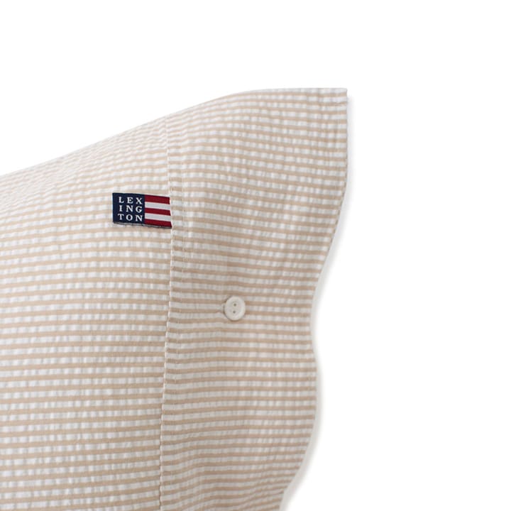 Oreiller Striped Cotton Seersucker 50x60 cm - Beige-blanc - Lexington
