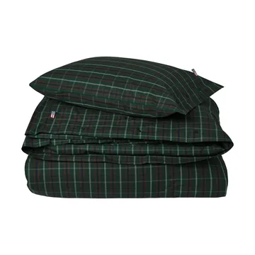 Parure de lit Checked cotton percale - Green-navy, 50x60 cm/150x210 cm - Lexington