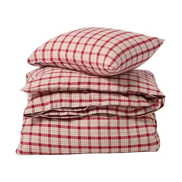Parure de lit Red-beige Checked flanelle coton 2 pièces - 50x60 cm, 150x210 cm - Lexington