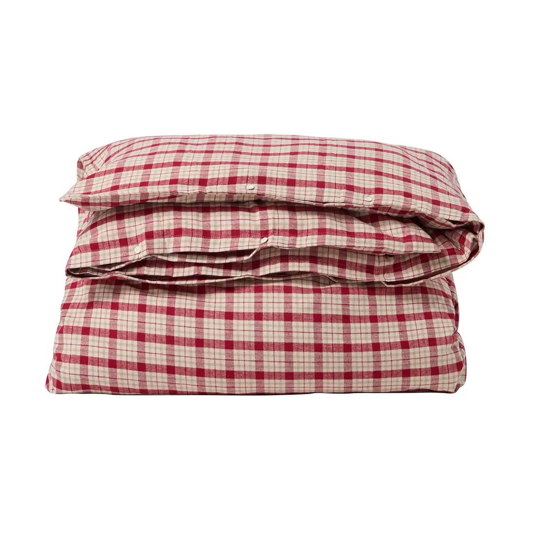 Parure de lit Red-beige Checked flanelle coton 2 pièces, 50x60 cm, 150x210 cm Lexington