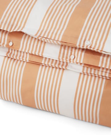 Parure de lit Striped Cotton Sateen 150x210 cm - Beige-blanc - Lexington