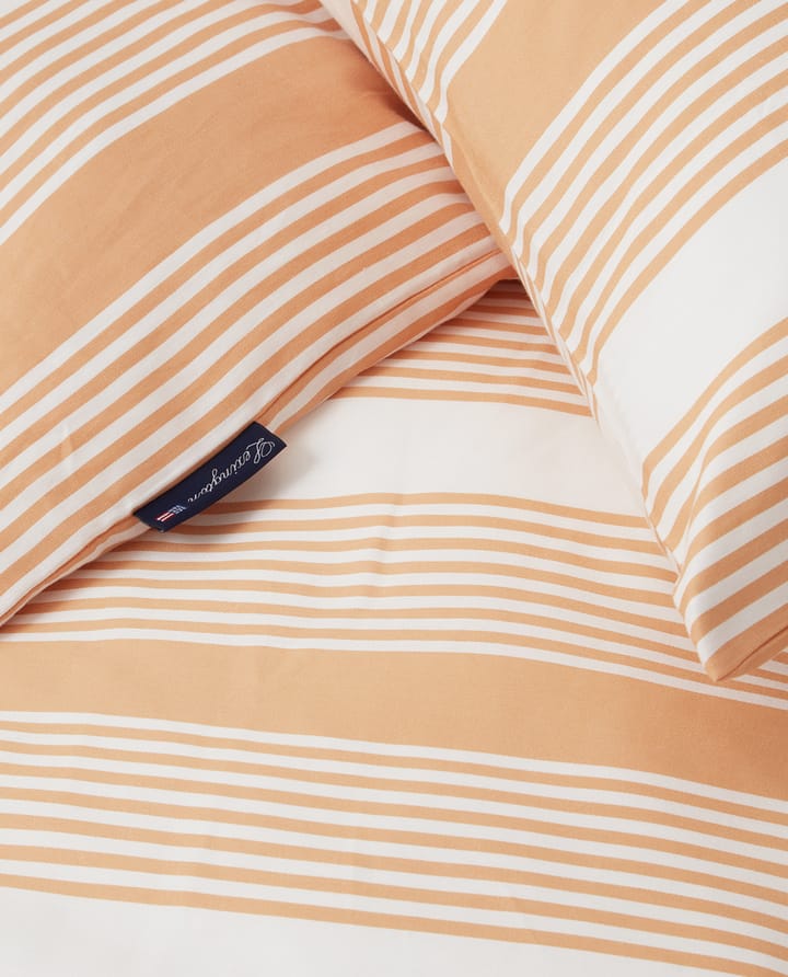 Parure de lit Striped Cotton Sateen 150x210 cm, Beige-blanc Lexington