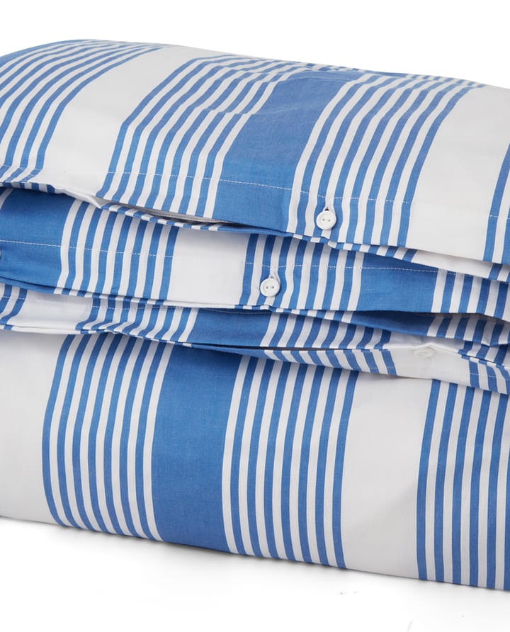 Parure de lit Striped Cotton Sateen 150x210 cm, Bleu-blanc Lexington