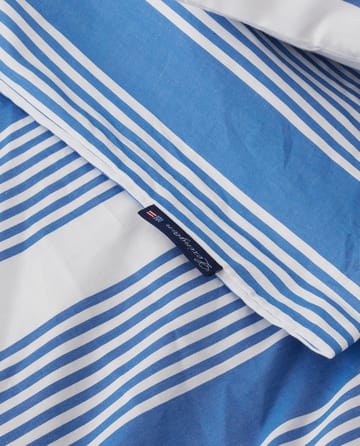 Parure de lit Striped Cotton Sateen 150x210 cm - Bleu-blanc - Lexington