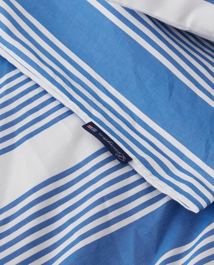 Parure de lit Striped Cotton Sateen 150x210 cm, Bleu-blanc Lexington