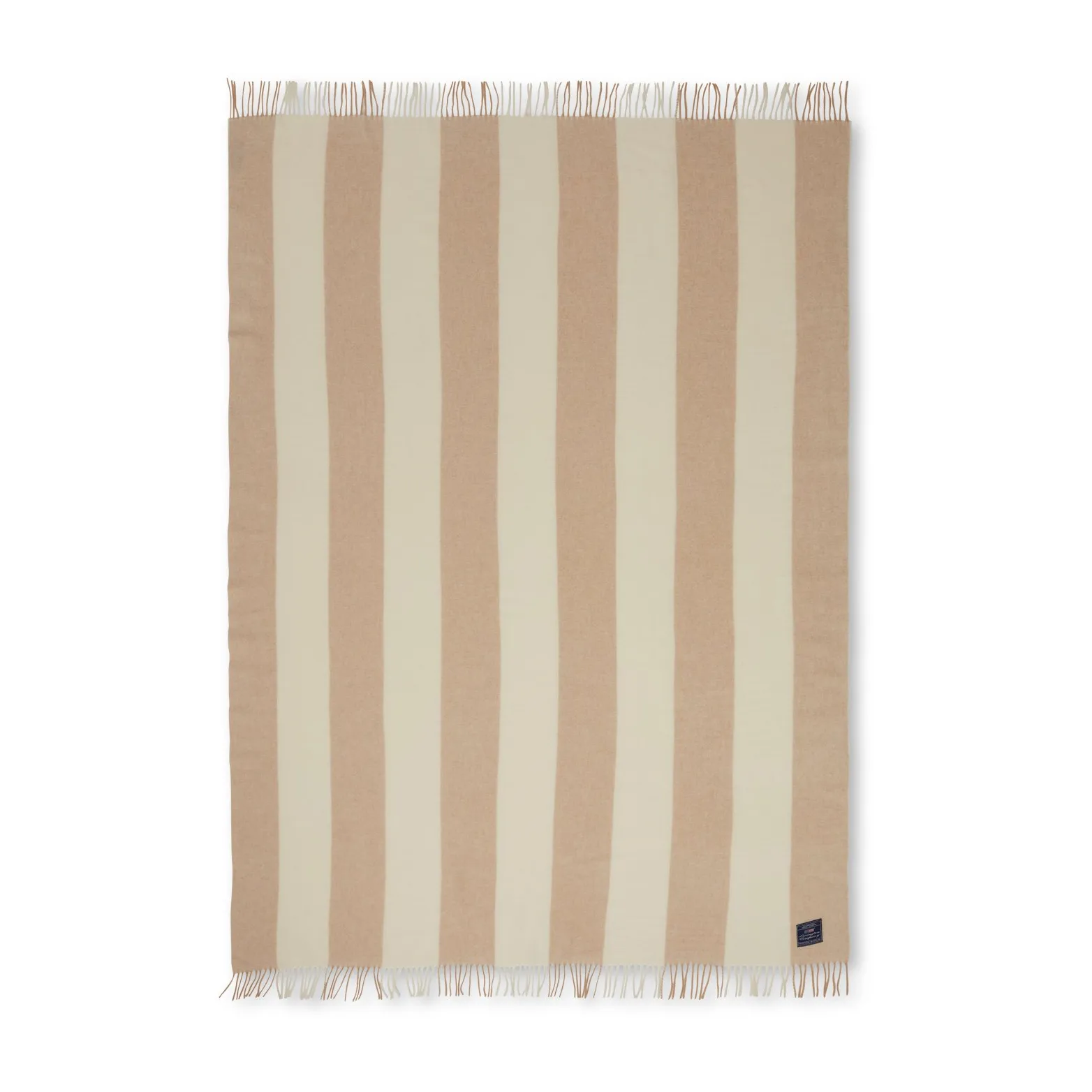 Plaid Block Striped Recycled Wool 130x170 cm, Oat-White Lexington