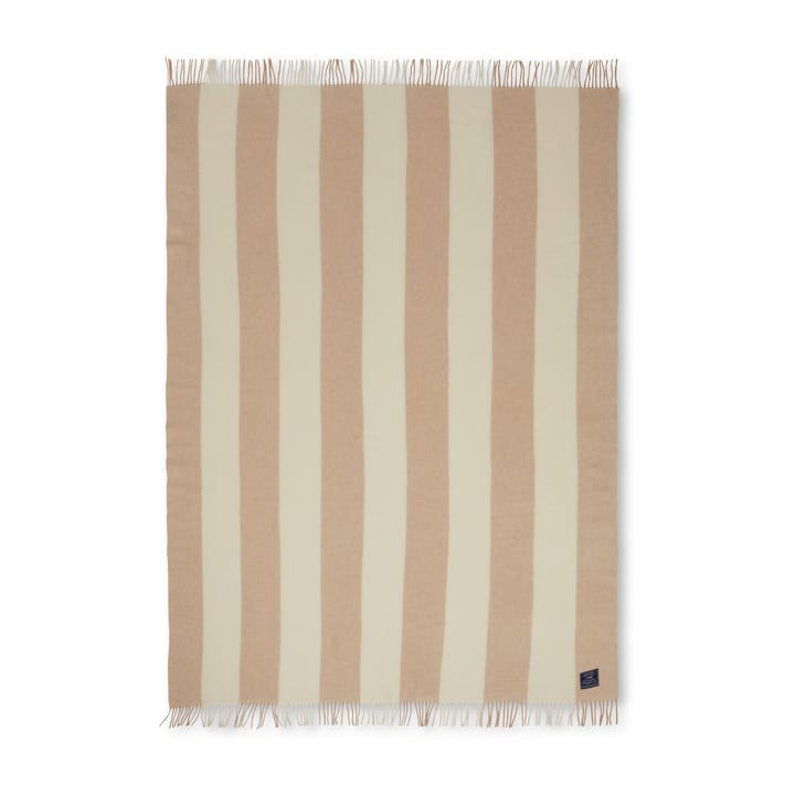 Plaid Block Striped Recycled Wool 130x170 cm, Oat-White Lexington