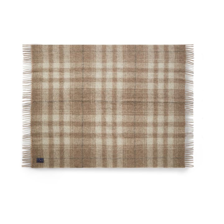 Plaid Checked Mohair Mix 130x170 cm - Beige-white-gray - Lexington