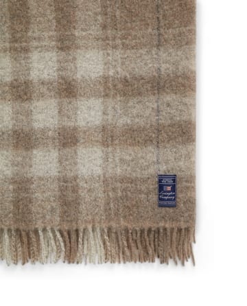 Plaid Checked Mohair Mix 130x170 cm - Beige-white-gray - Lexington