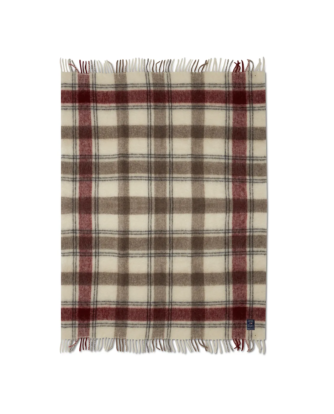 Plaid Checked Mohair Mix 130x170 cm, Rouge-beige-blanc Lexington