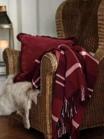 Plaid Checked Recycled 130x170 cm - Rouge-blanc - Lexington