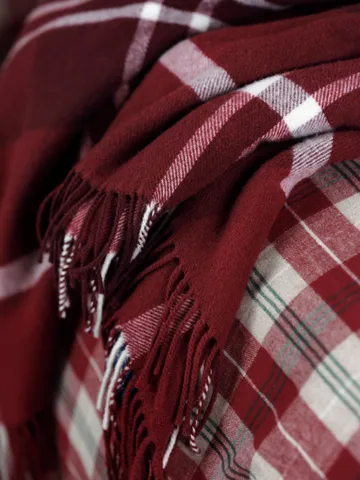 Plaid Checked Recycled 130x170 cm - Rouge-blanc - Lexington