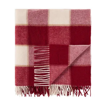 Plaid Checked Recycled Wool 130x170 cm - Red-Light beige-beige - Lexington