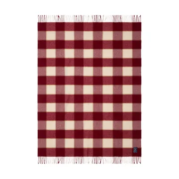 Plaid Checked Recycled Wool 130x170 cm - Red-Light beige-beige - Lexington