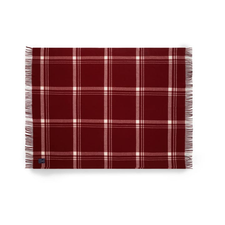 Plaid Checked Recycled Wool 130x170 cm - Red-white - Lexington