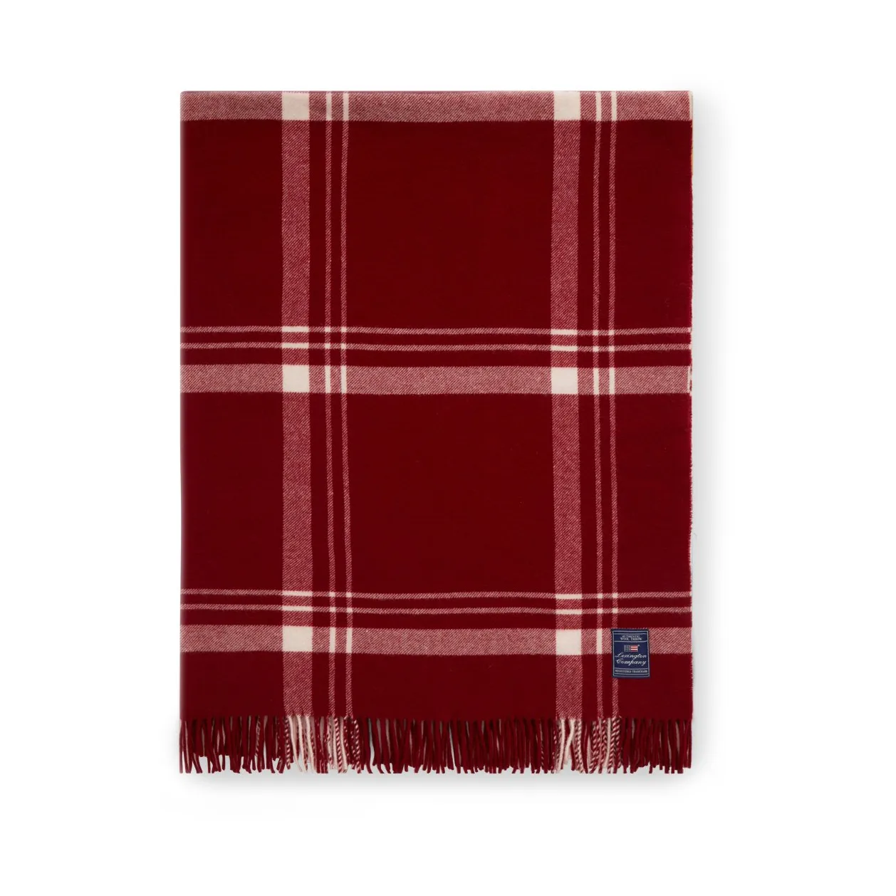 Plaid Checked Recycled Wool 130x170 cm, Red-white Lexington