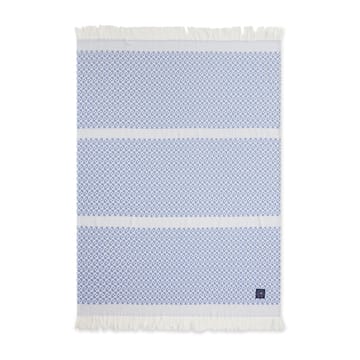 Plaid en coton Striped Structured Recycled 130x170 cm - Bleu-blanc - Lexington