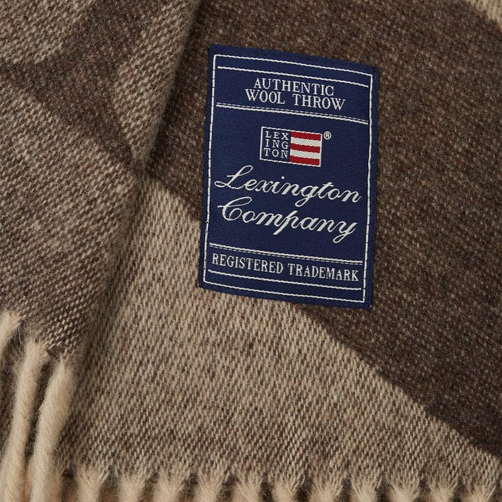 Plaid en laine Graphic 130x170 cm - Beige-marron - Lexington