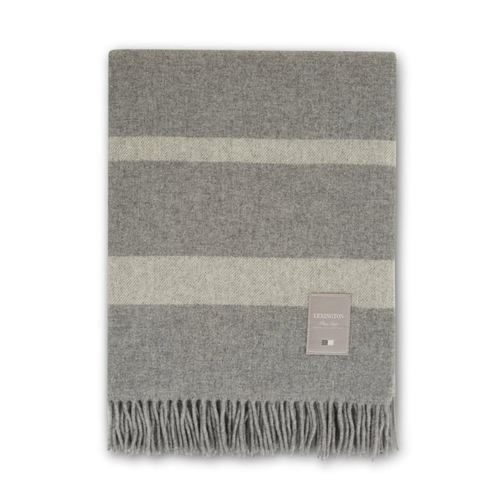 Plaid en laine Hotel Wool 130x170 cm - Gris-blanc - Lexington