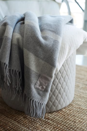 Plaid en laine Hotel Wool 130x170 cm - Gris-blanc - Lexington
