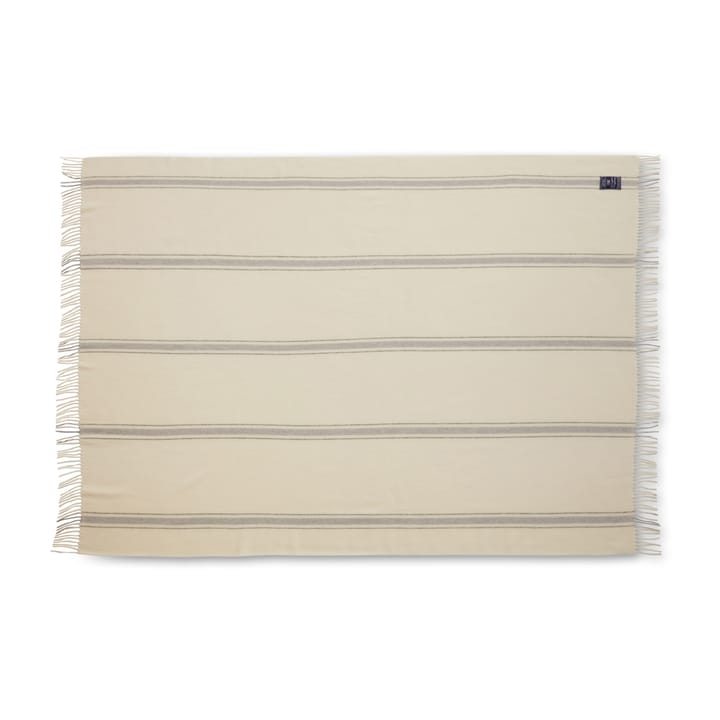 Plaid en laine Striped Recycled 130x170 cm, Blanc cassé-gris Lexington