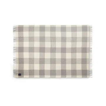 Plaid Gray Checked Recycled Wool 130x170 cm - Gray-white - Lexington