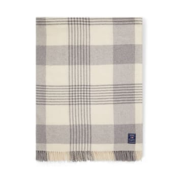 Plaid Gray Checked Recycled Wool 130x170 cm - Gray-white - Lexington