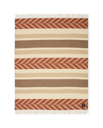 Plaid Herringbone Striped Recycled Wool 130x170 cm - Copper-brown - Lexington