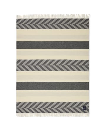 Plaid Herringbone Striped Recycled Wool 130x170 cm - Gray-off white - Lexington