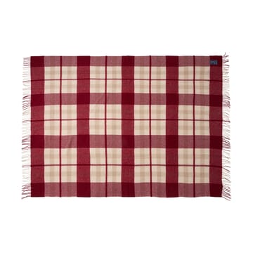 Plaid Red-beige Checked laine recyclée 130x170 cm - Red-beige - Lexington
