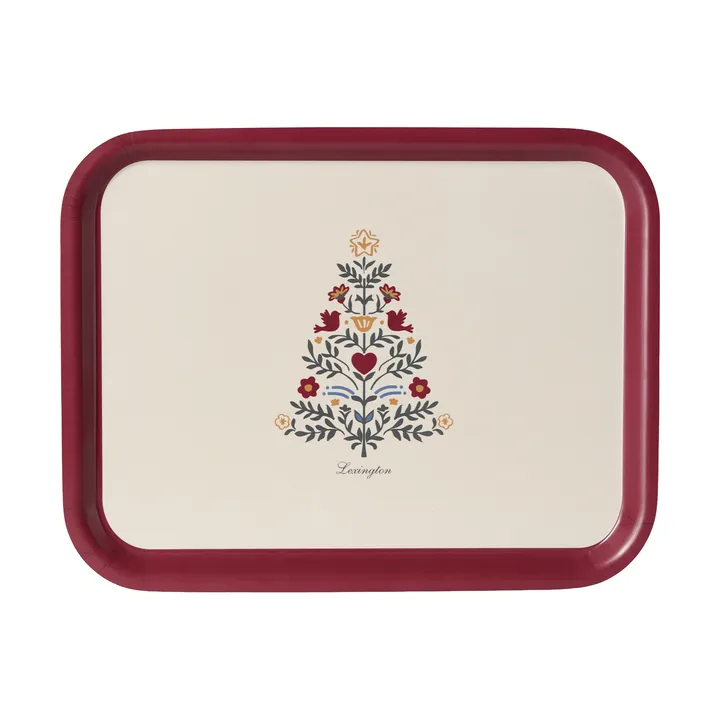 Plateau de service laminé Lexington - Red-light beige, 16x28 cm - Lexington