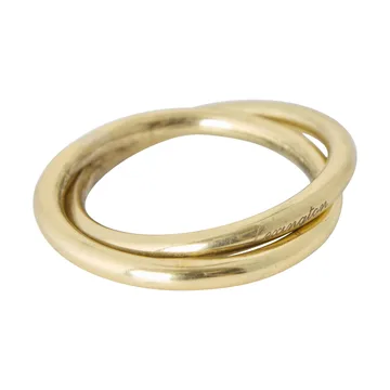 Rond de serviette Double ring en laiton - Gold, Ø4 cm - Lexington