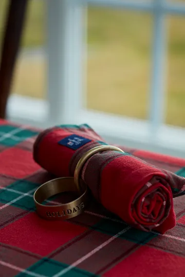 Rond de serviette Happy Holidays Brass Ø4 cm - Doré - Lexington